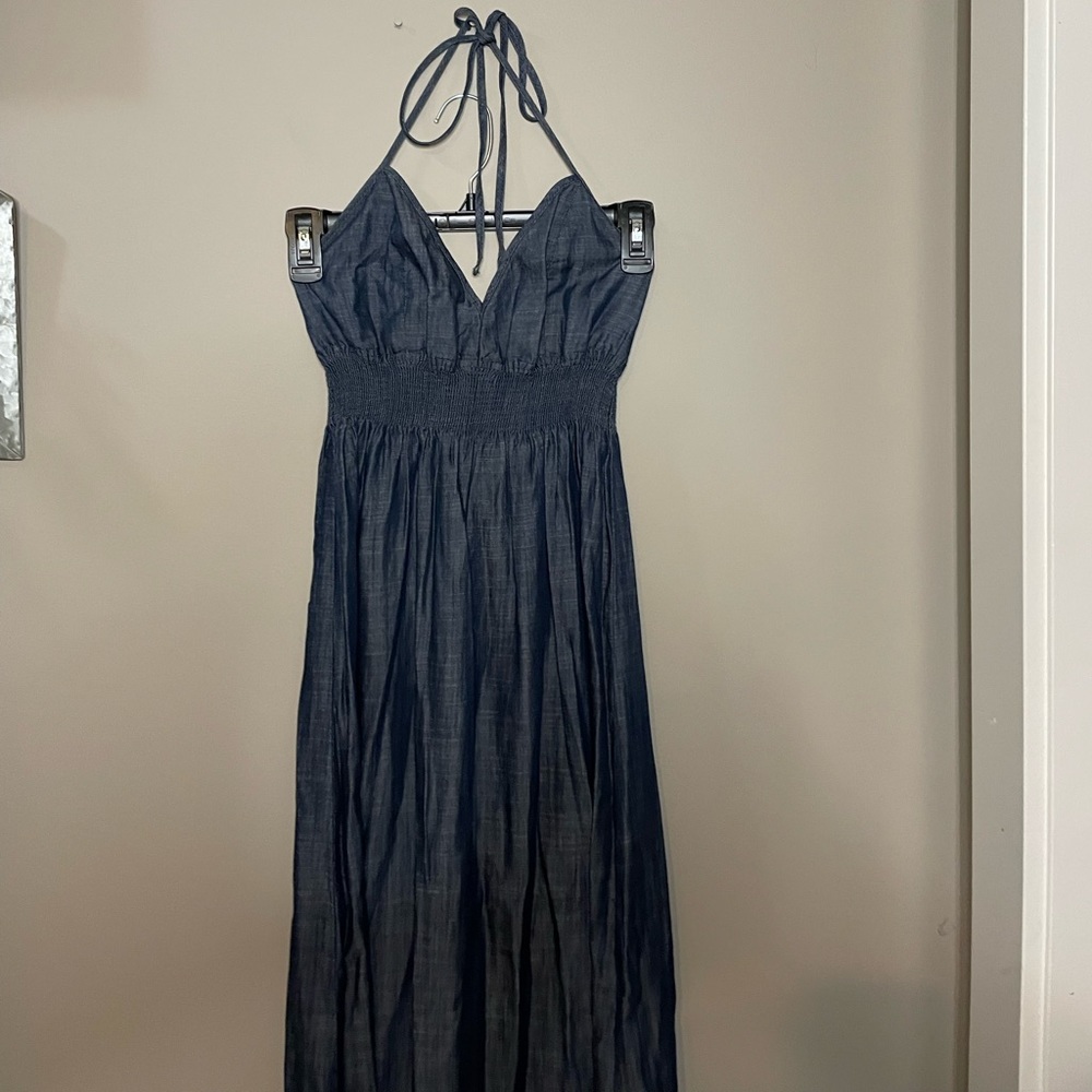 New York & Company Blue Halter Maxi Dress - Picture 2 of 8